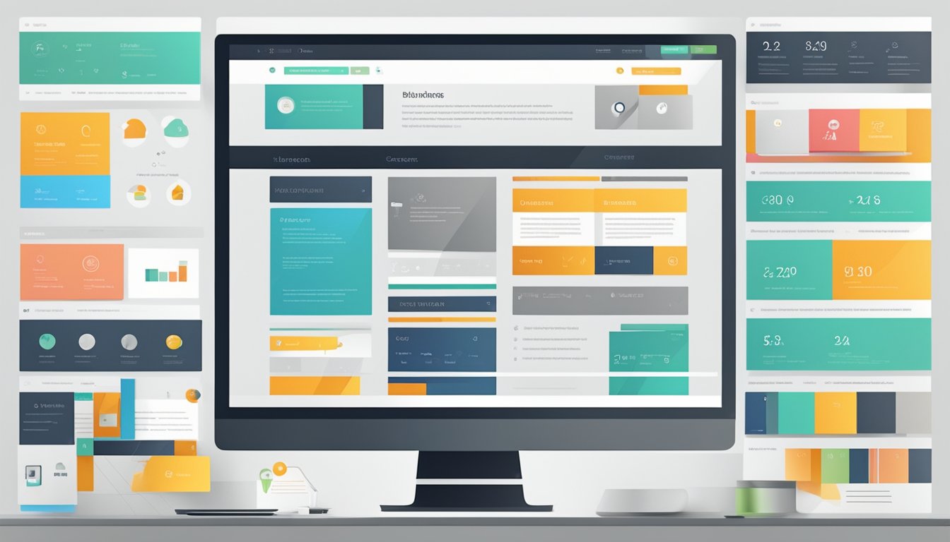 Um layout de site elegante e moderno com navegação clara e visuais envolventes