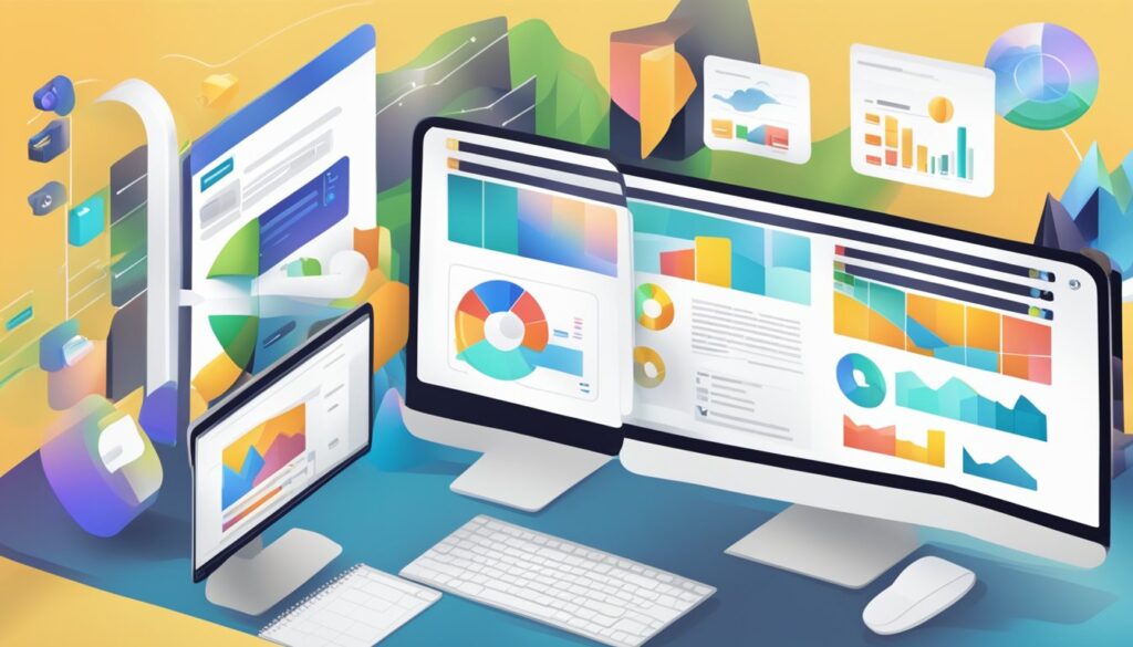 Um site moderno e elegante sendo criado com uma estratégia de marketing digital por trás.