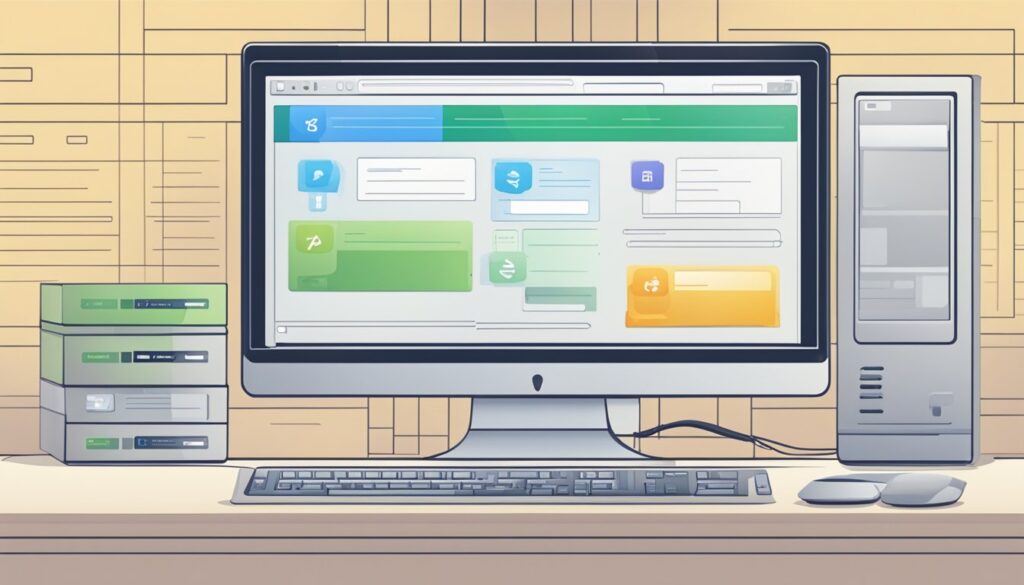 Uma tela de computador exibindo uma interface de administração de domínio com várias abas e opções de configuração